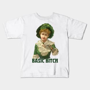 Basic Bitch / Humorous Vintage Design Kids T-Shirt